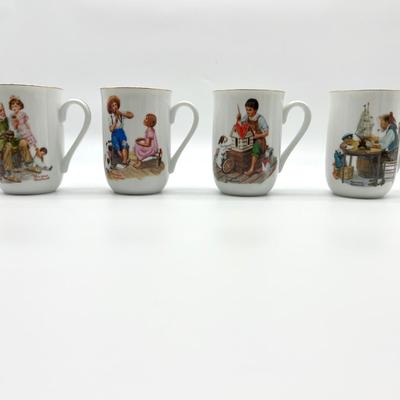 Vintage Norman Rockwell Museum Cups 1982 Collection