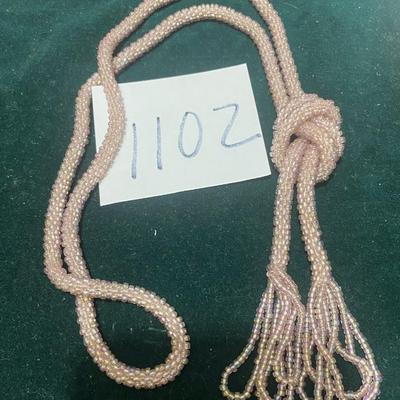 Flapper Ear Woven Bead Long Necklace