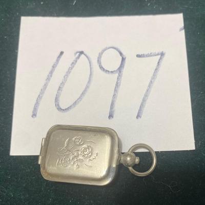Continental Silver Plate Stamp Pendant