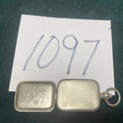Continental Silver Plate Stamp Pendant