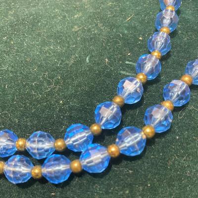 Vintage Blue Bead Necklace