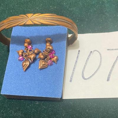 Copper Bracelet w/ Earrings