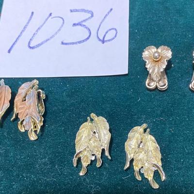 Vintage Leaf Clip On Earrings