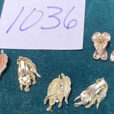 Vintage Leaf Clip On Earrings