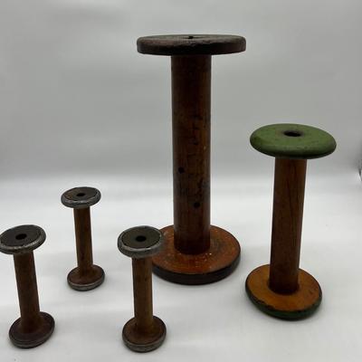 ANTIQUE Vintage Wood Thread SPOOLS