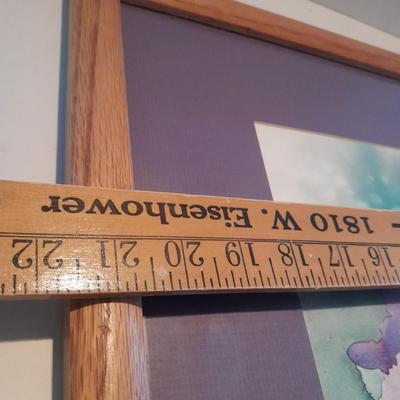 Signed and framed original watercolor Purple Iris Colette Laughlin