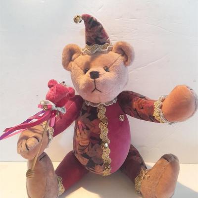 Vintage Collectible Jester Ballard Baines Bear Co. Plush Fully Jointed Posable