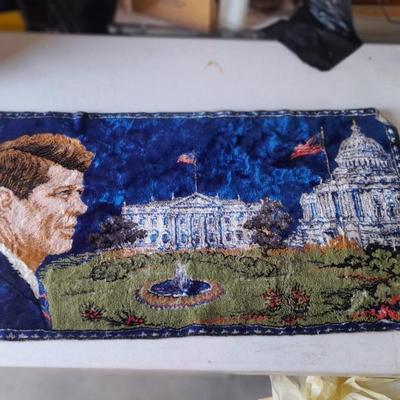Lincoln Cents with John F. Kennedy Rug/Wall Tapestry, 1960's and unique Lincoln-Kennedy Penny