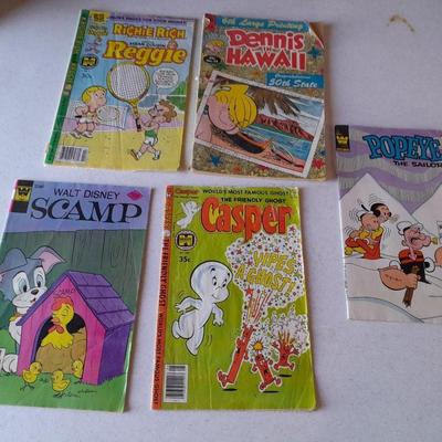 Comic books, Scamp, Reggie rich, Casper and Popeye