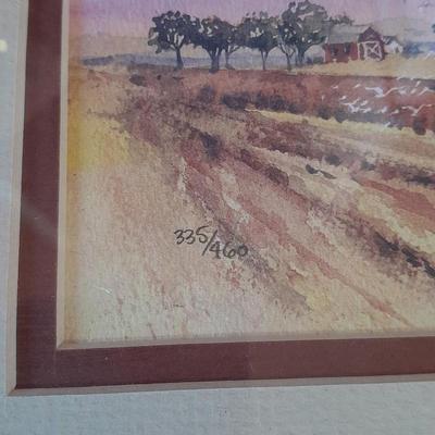 Set of 4 signed and numbered original watercolor framed pictures.