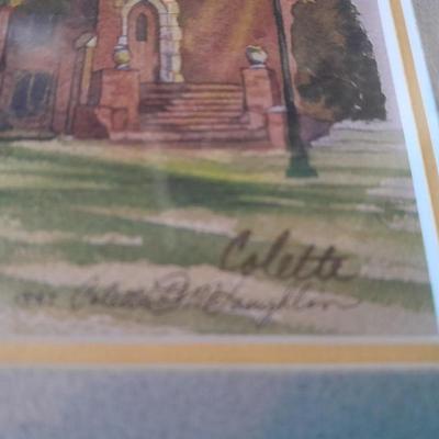 Set of 4 signed and numbered original watercolor framed pictures.