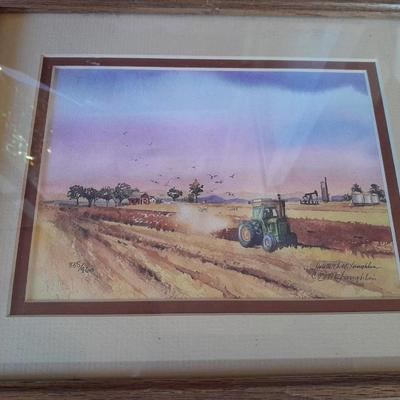 Set of 4 signed and numbered original watercolor framed pictures.