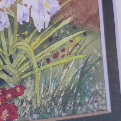 Set of 4 signed and numbered original watercolor framed pictures.