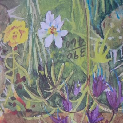 Set of 4 signed and numbered original watercolor framed pictures.