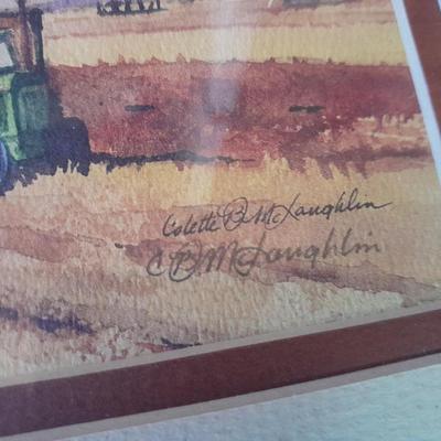 Set of 4 signed and numbered original watercolor framed pictures.