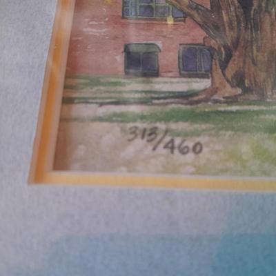 Set of 4 signed and numbered original watercolor framed pictures.