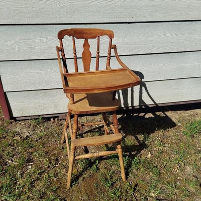 Vintage High Chair and Children's Dresses (OB4-BBL)