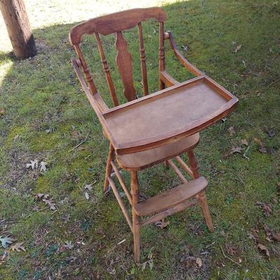 Vintage High Chair and Children's Dresses (OB4-BBL)