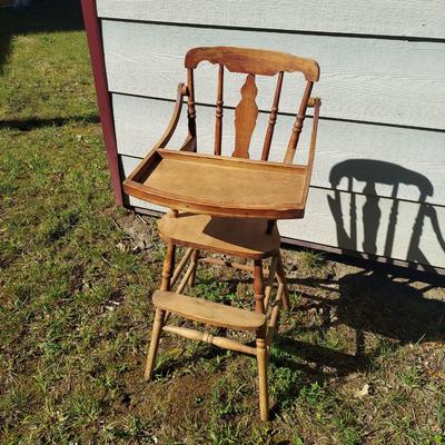 Vintage High Chair and Children's Dresses (OB4-BBL)