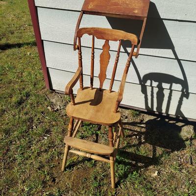 Vintage High Chair and Children's Dresses (OB4-BBL)
