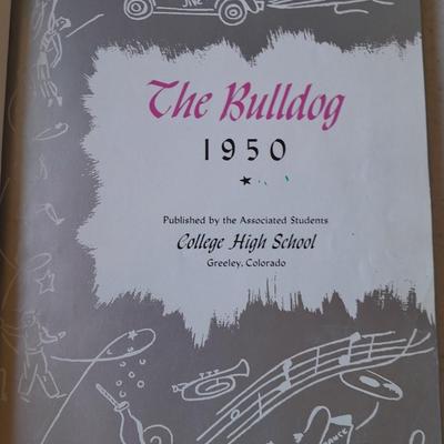 Three 1950's The Bulldog Yearbooks Greeley Colorado College Highschool