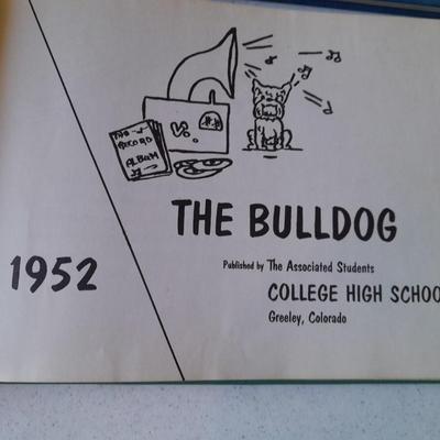 Three 1950's The Bulldog Yearbooks Greeley Colorado College Highschool
