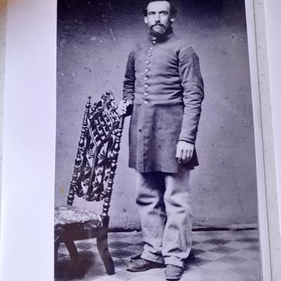 Black and white photographs (copies) Brig. Gen. Alfred Mouton and other men