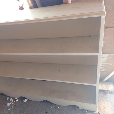 Vintage Solid Wood Scalloped Bookshelf (OB4-BBL)