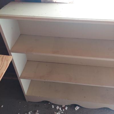 Vintage Solid Wood Scalloped Bookshelf (OB4-BBL)