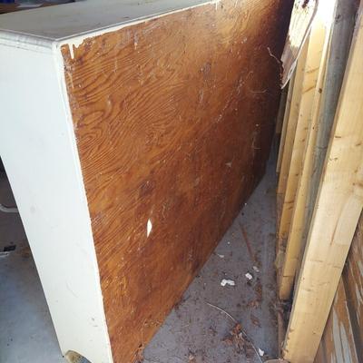 Vintage Solid Wood Scalloped Bookshelf (OB4-BBL)