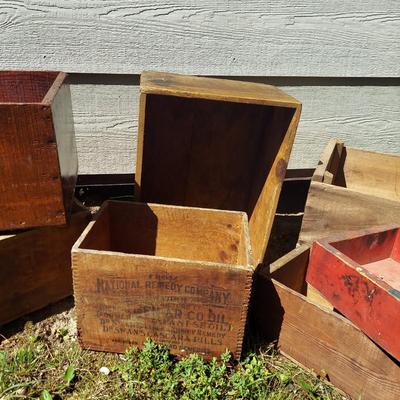 Old Wooden Ad Crates and Boxes (OB4-BBL)