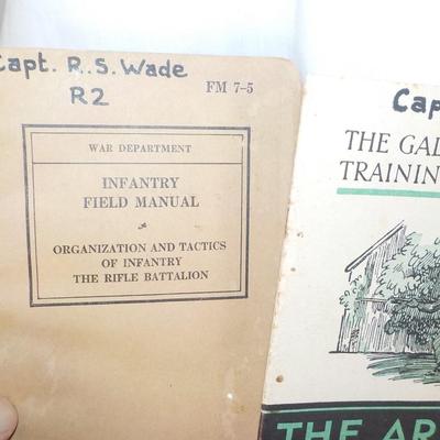 WW1 and WW2 Combat Training Books and a Display Grenade (Empty) est. $25 to$55.