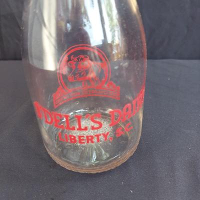 Vintage Glass Milk Bottles and Metal Milk Pail (OB4-BBL)