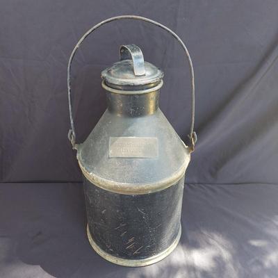 Vintage Glass Milk Bottles and Metal Milk Pail (OB4-BBL)