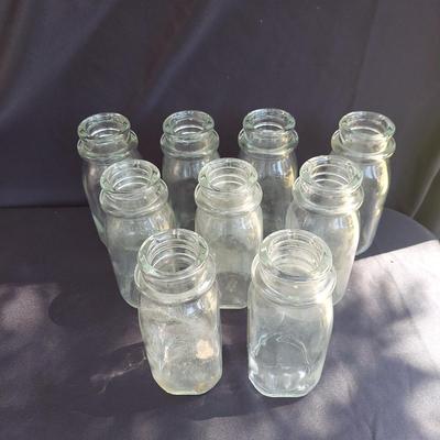 Vintage Glass Milk Bottles and Metal Milk Pail (OB4-BBL)