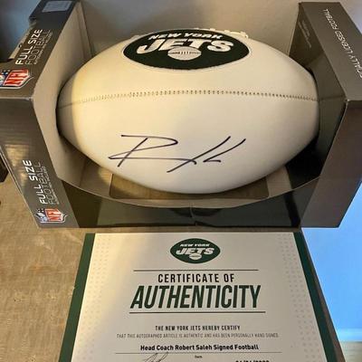 Autographed NY Jets Coach Saleh Football