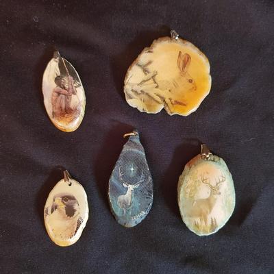 Deer Antler Pendants, Earrings and Arrowhead Necklace (K-KD)