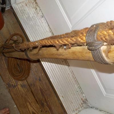 REAL-  7 foot Harpoon (Fall River) with rope and arrow. est. $80 TO $275.