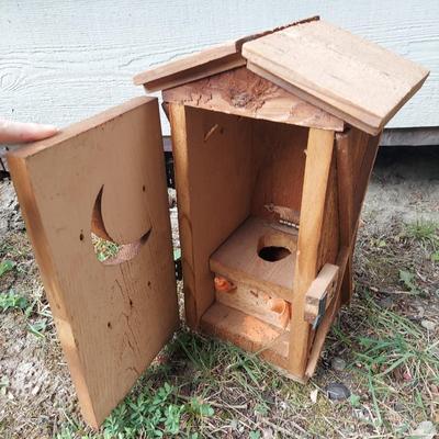 Wooden Outhouse Birdhouses & Wheelbarrows (OB4-BBL)