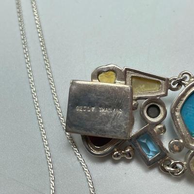 Two 925 Multicolored Gem Stone Sets (B3-KW)