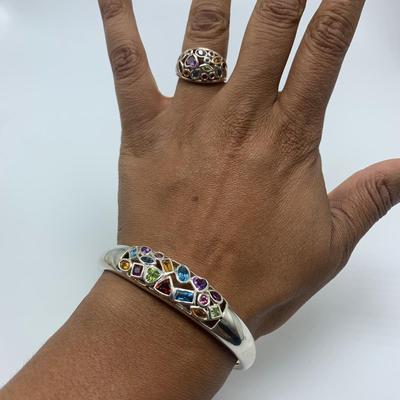 Two 925 Multicolored Gem Stone Sets (B3-KW)