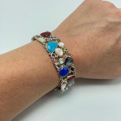 Two 925 Multicolored Gem Stone Sets (B3-KW)