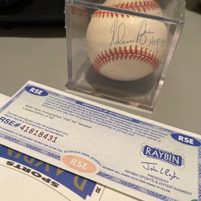 Nolan Ryan signed ball