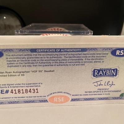 Nolan Ryan signed ball