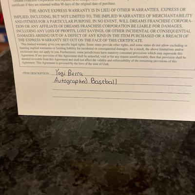 Yogi, Berra autograph ball