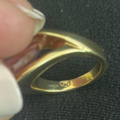 Large Pink Stone Gold Ring (D-TF)