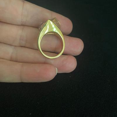 Large Pink Stone Gold Ring (D-TF)