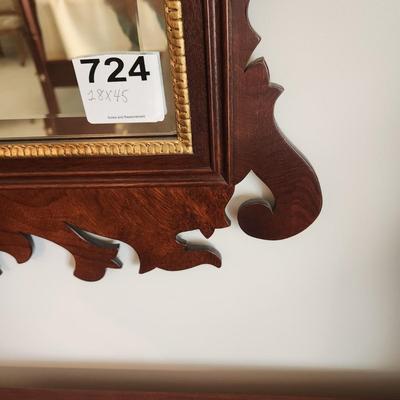 Henkel Harris Genuine Mahogany Beveled Mirror 28x45