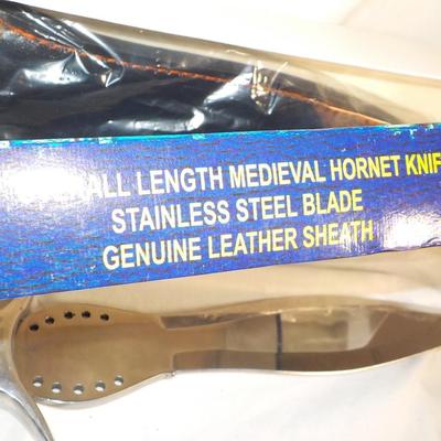 Medieval Hornet Bowie Knife 17 in with sheath. / est $25 to $75.