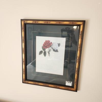 Framed Flower Roses Art  20x23